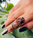 Onyx Unakite Adjustable Ring