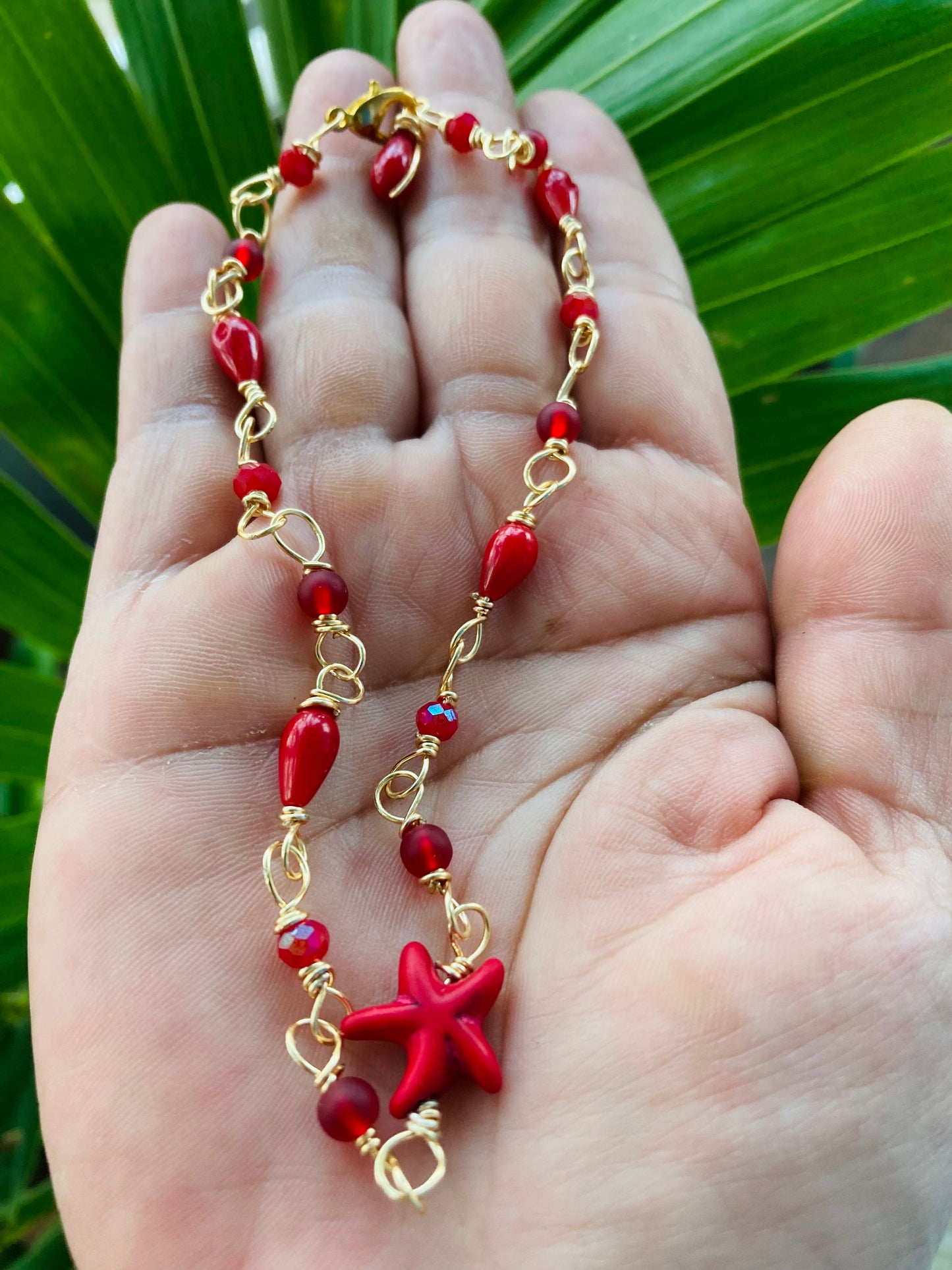 Red Coral Anklet