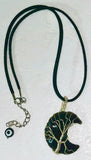 Sacred Obsidian Moon Protective Adjustable Pendant