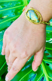 Labradorite Tear Brass Cuff