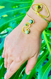 Eternal Eye Yellow Turquoise Brass Cuff