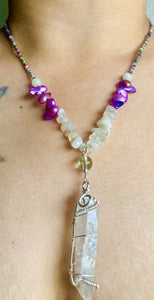 Peruvian Quartz Moon Necklace