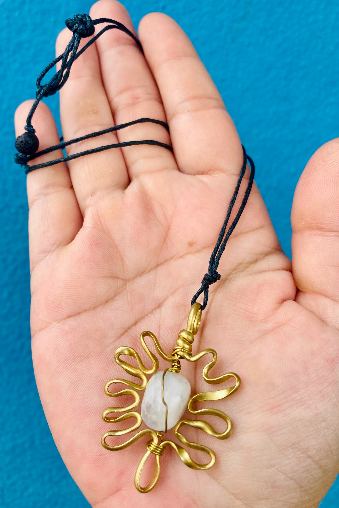 Golden Sun Moonstone Pendant