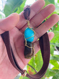 Blue Chalcedony Tiger Pendant
