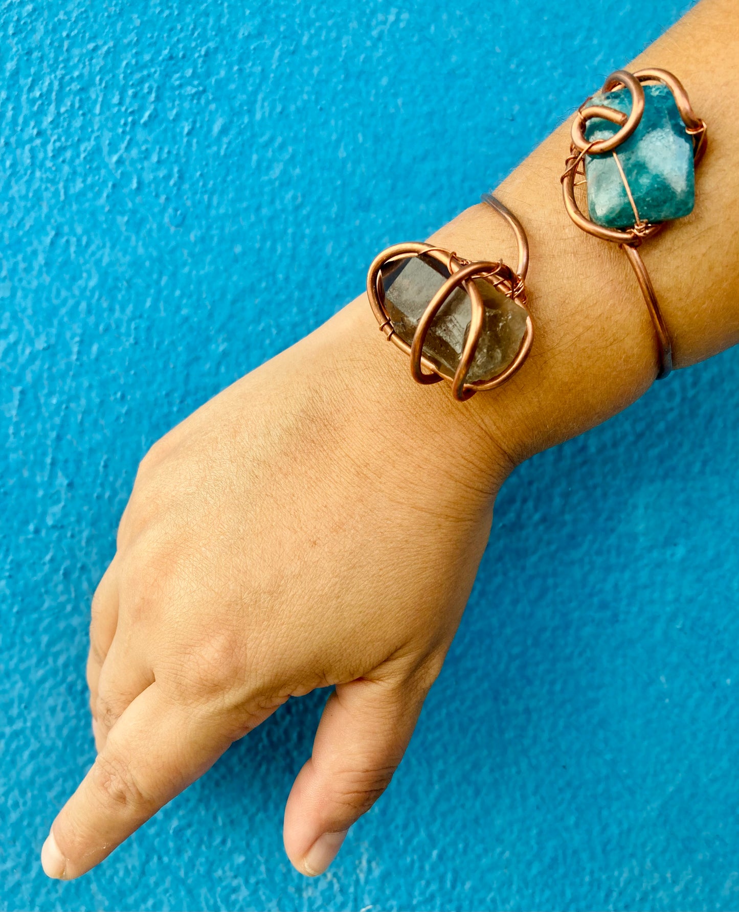 Apatite Smokey Quartz Cuff