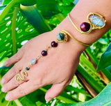 Tawny Blues Labradorite Brass Panja