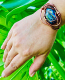 Rainbow Spectrolite Labradorite Copper Cuff