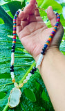Peruvian Dolphin Quartz Citrine Pearl Choker / Necklace