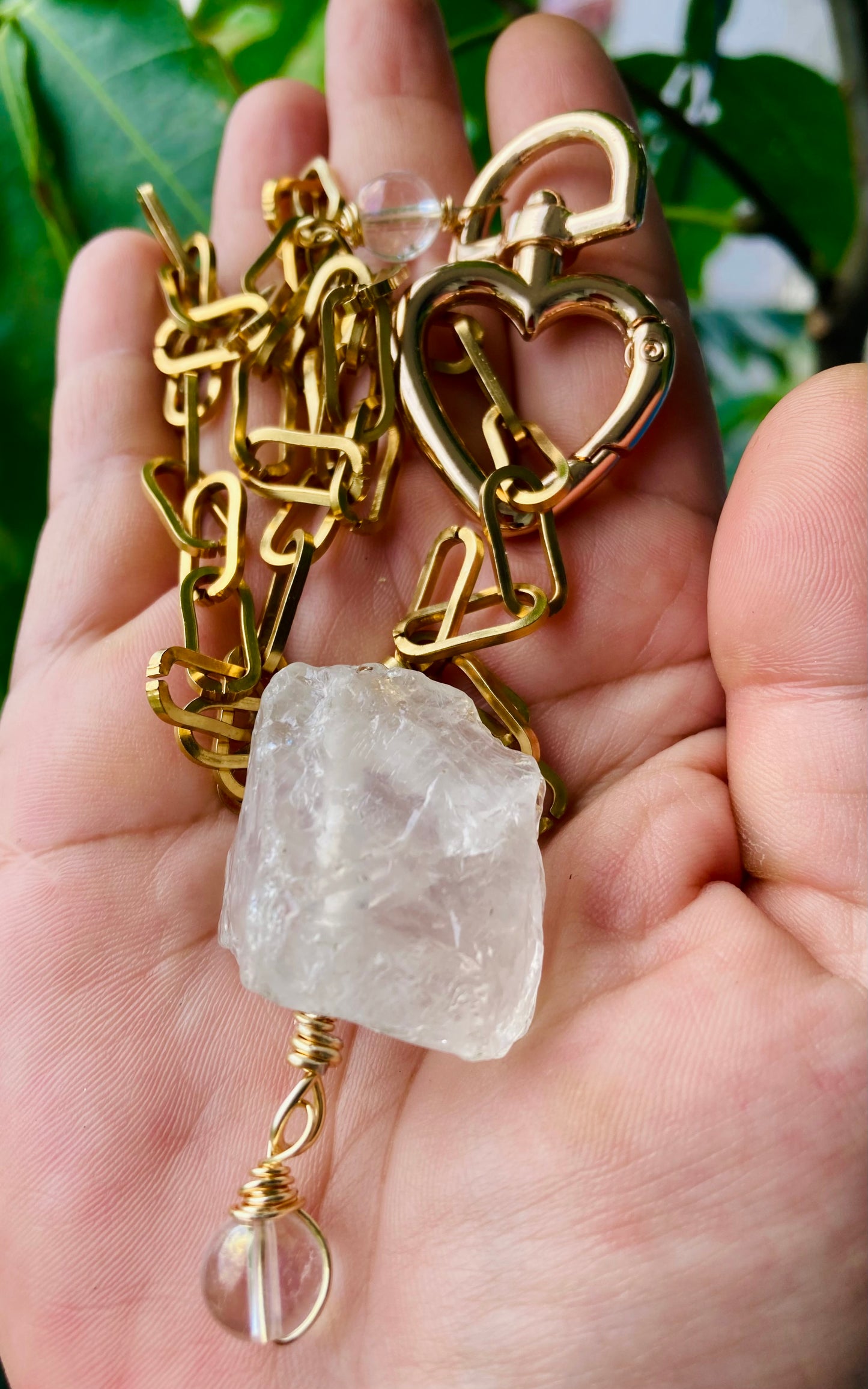 Heart Clip Quartz Necklace