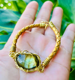 Labradorite Eye Leather Bracelet