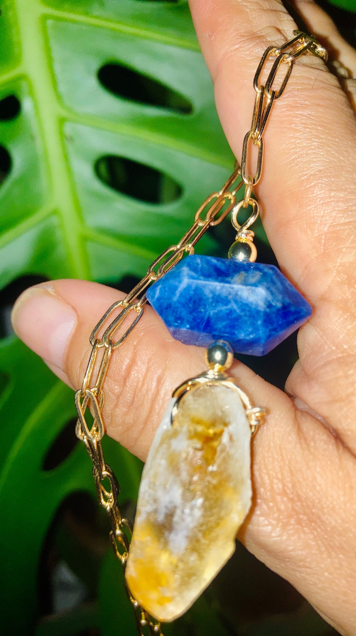 Sodalite Citrine Drop