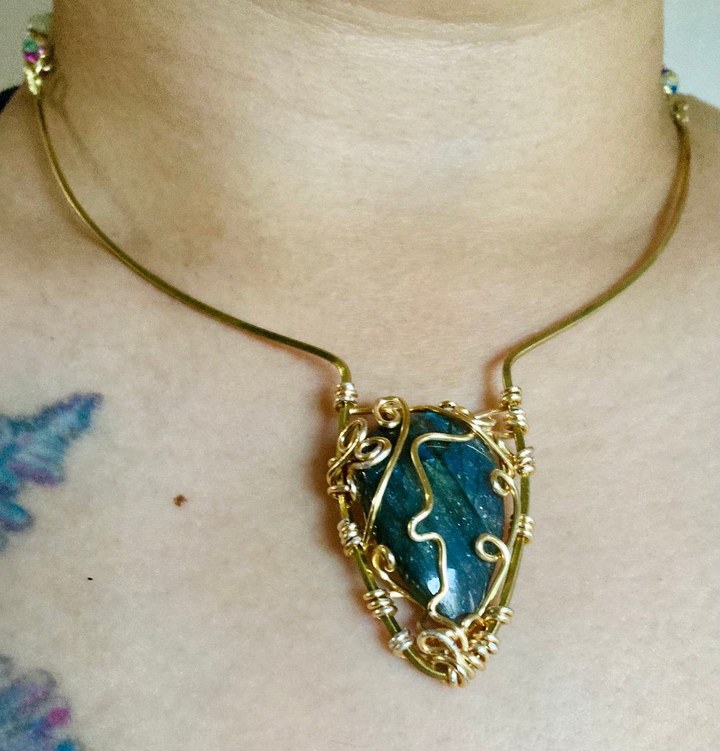 Luminous Blue Labradorite Halo