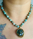 Tibetan Labradorite Amazonite Necklace