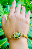 Labradorite Eye Leather Bracelet