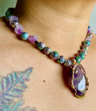 Cosmic Amethyst Lava Necklace
