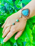 Mystic Sea Green Labradorite Copper Ring Bracelet