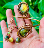 Golden Labradorite Tears Copper Panja