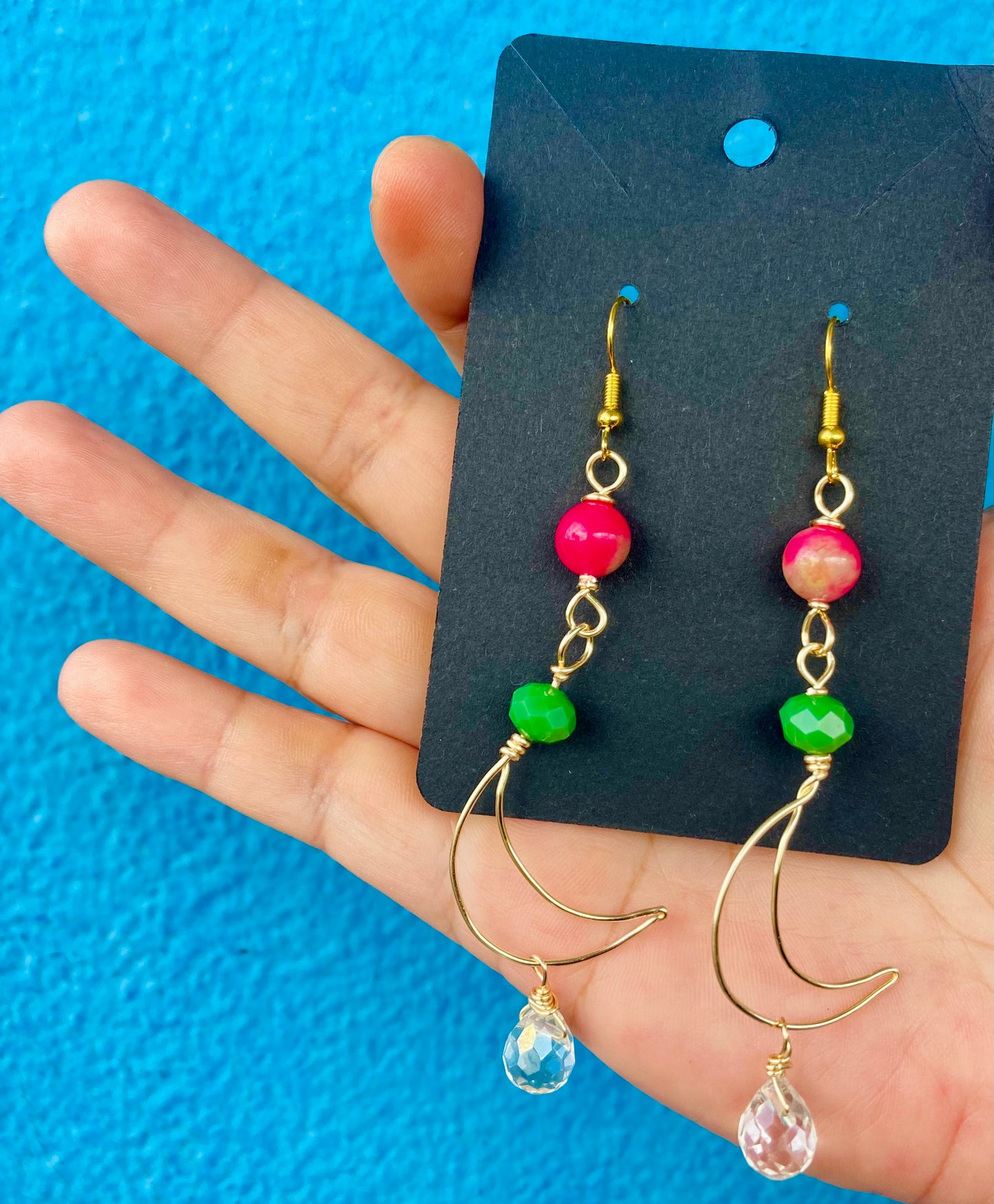 Watermelon Jade Earrings