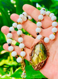 White Onyx Labradorite Necklace