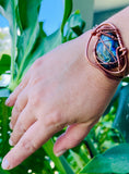 Rainbow Spectrolite Labradorite Copper Cuff