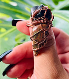 Onyx Unakite Adjustable Ring
