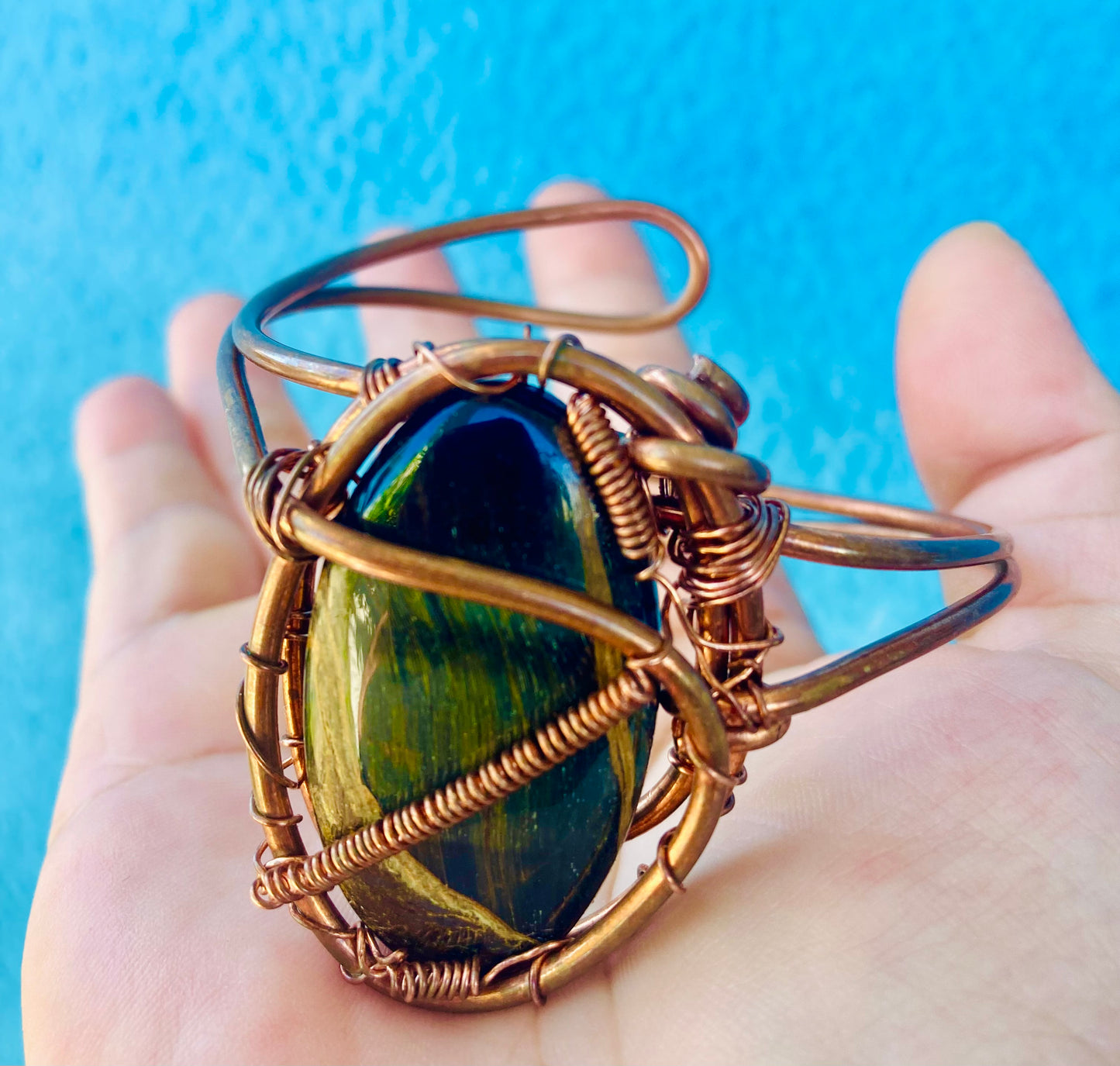 Blue Tigerseye Cuff