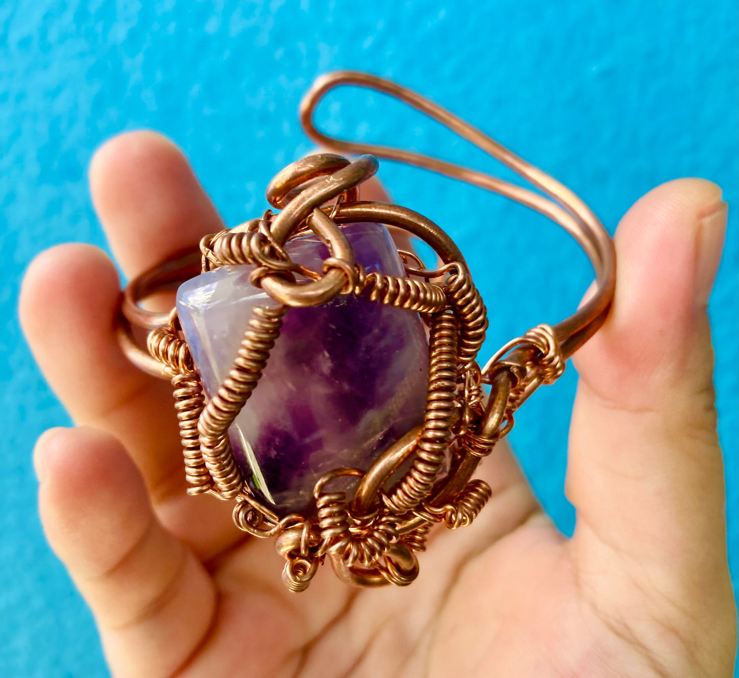 Adjustable Amethyst Cuff