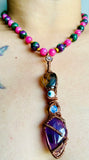Amethyst Star Agate Epidote Necklace