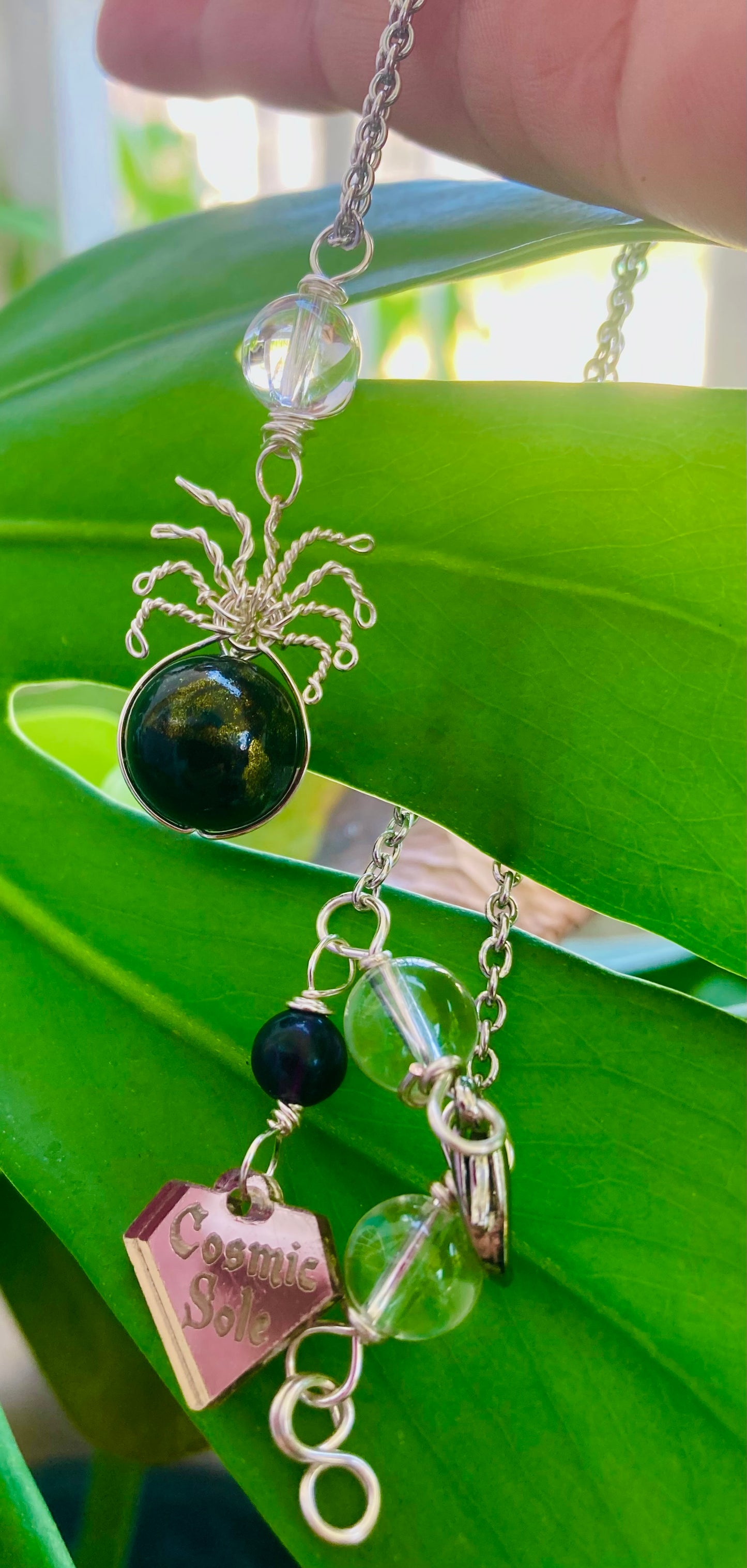 Onyx Spider Necklace