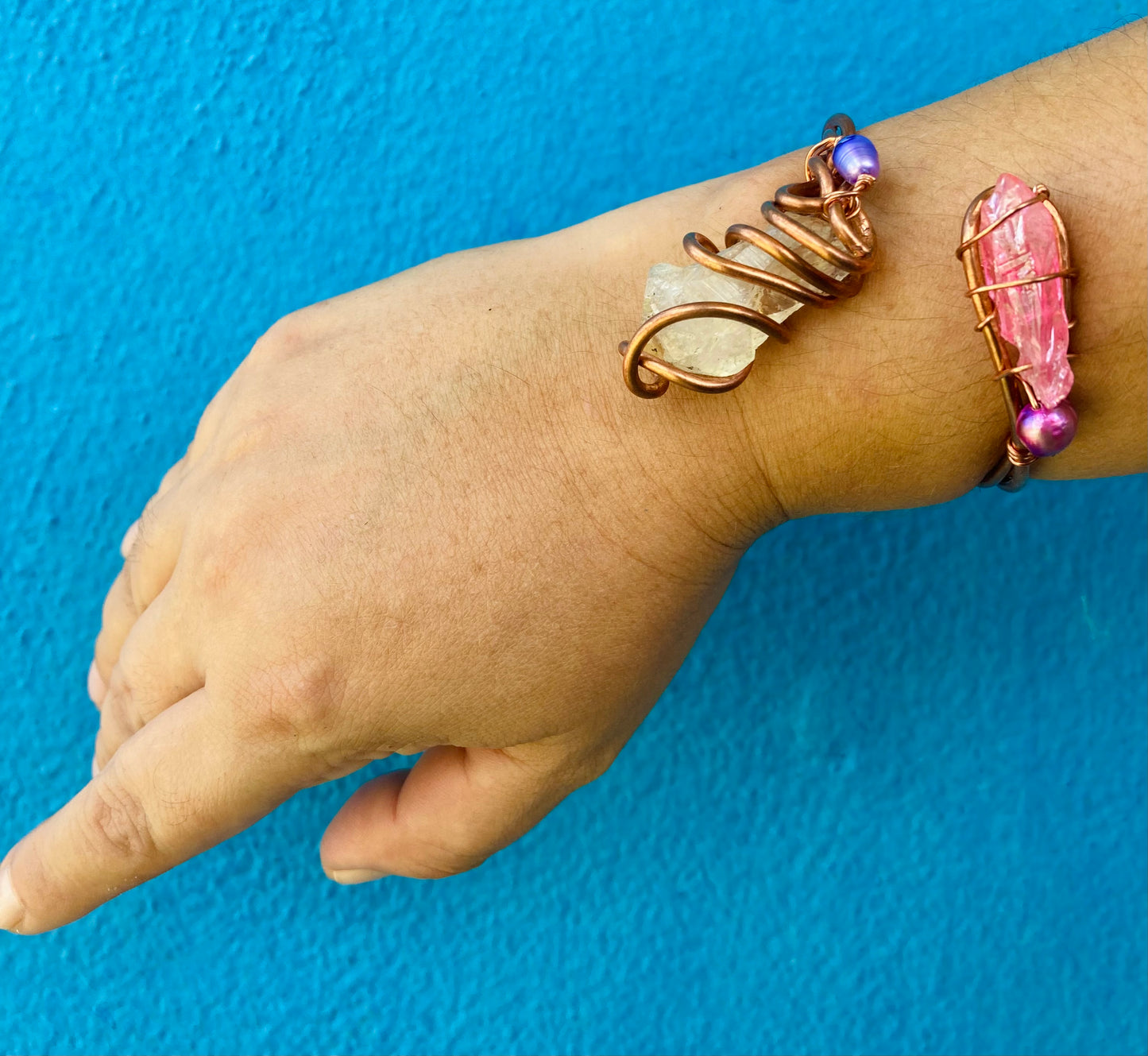 Pink Angel Citrine Cuff