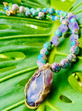 Cosmic Amethyst Lava Necklace