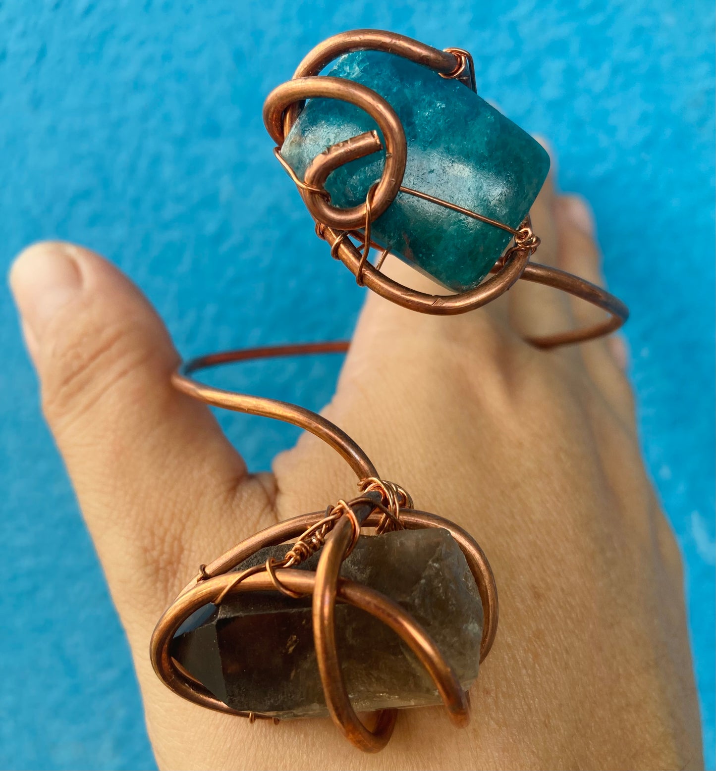 Apatite Smokey Quartz Cuff