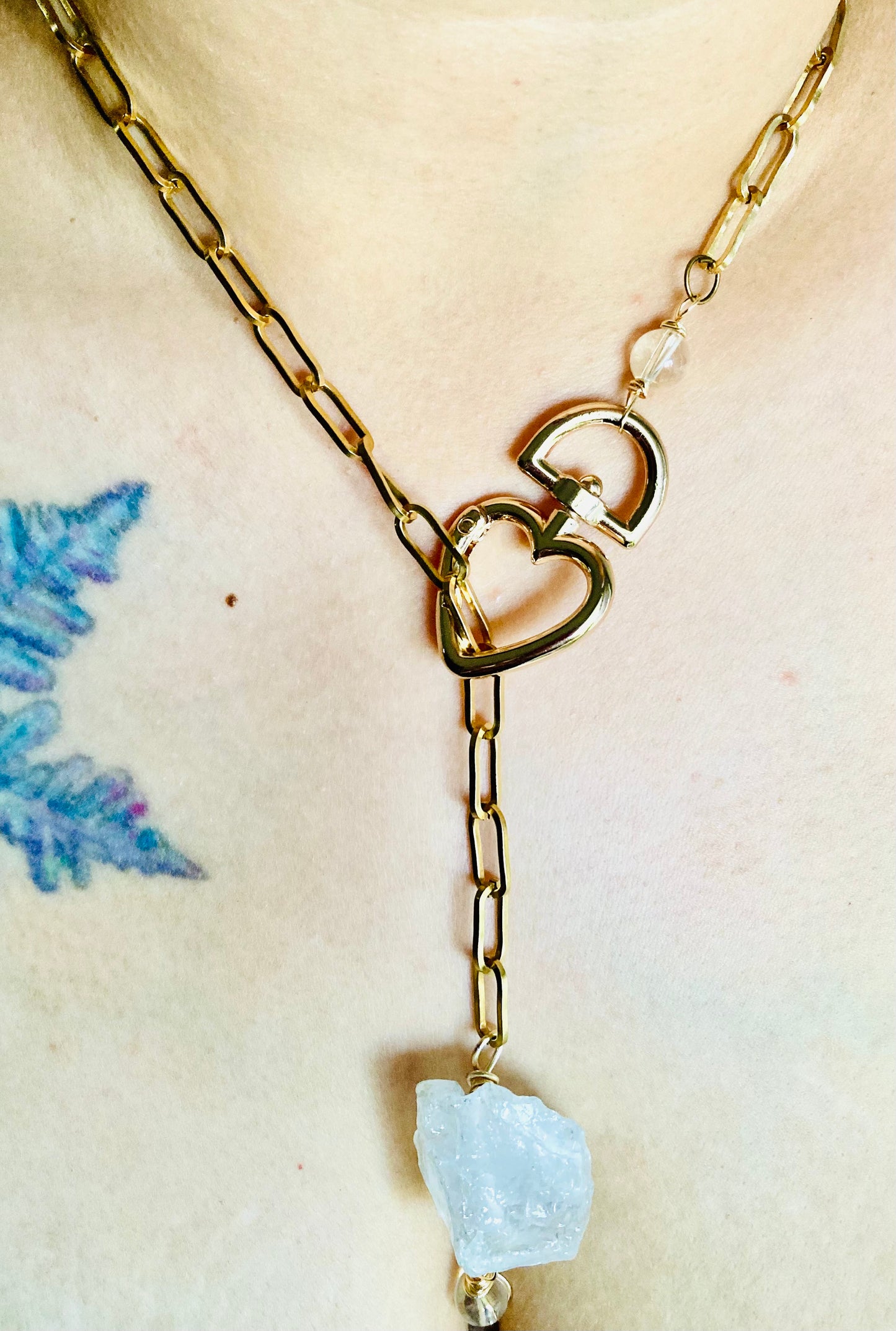 Heart Clip Quartz Necklace