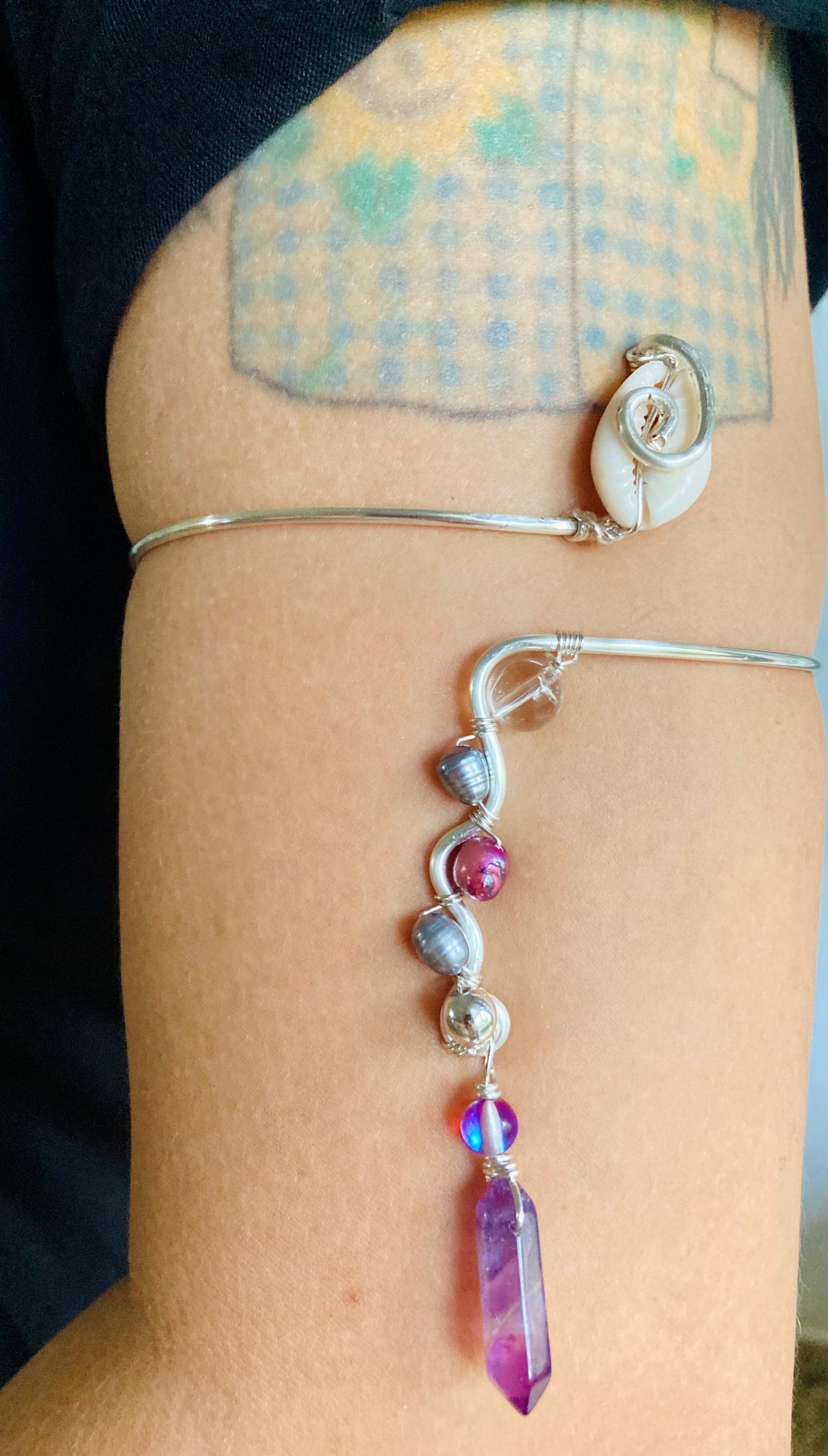 Pearly Amethyst Arm Cuff