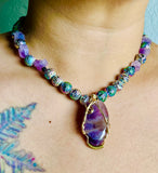 Cosmic Amethyst Lava Necklace