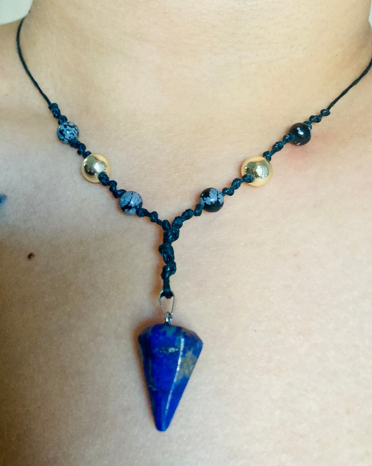 Lapis Lazuli Hemp Necklace