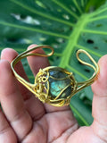 Labradorite Brass Cuff