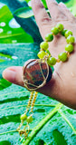 Unakite Heart Peridot Choker / Necklace