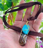 Blue Chalcedony Tiger Pendant