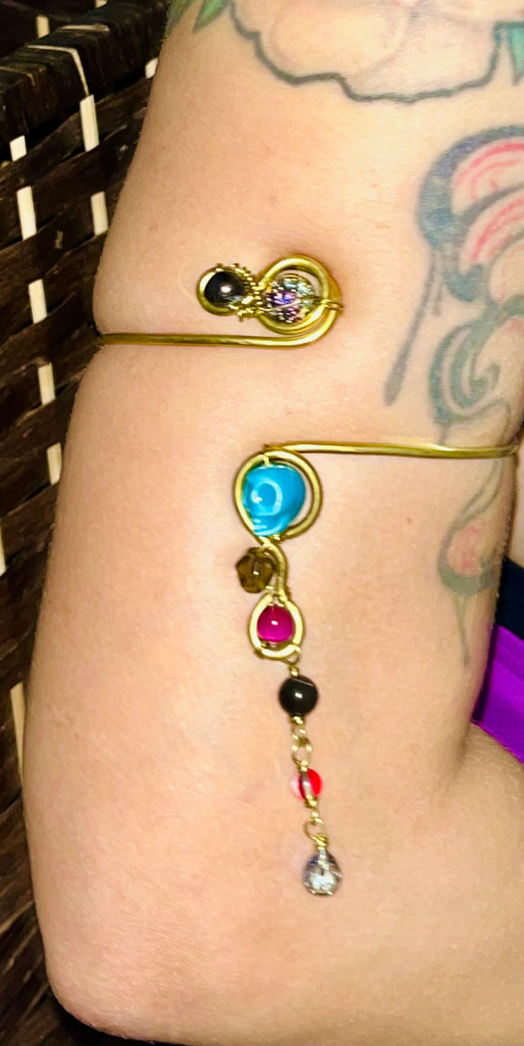 Tiger Skull Brass Adjustable Arm Cuff 💪