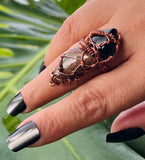 Onyx Unakite Adjustable Ring
