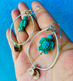 Blue Turtle Shell Hoops