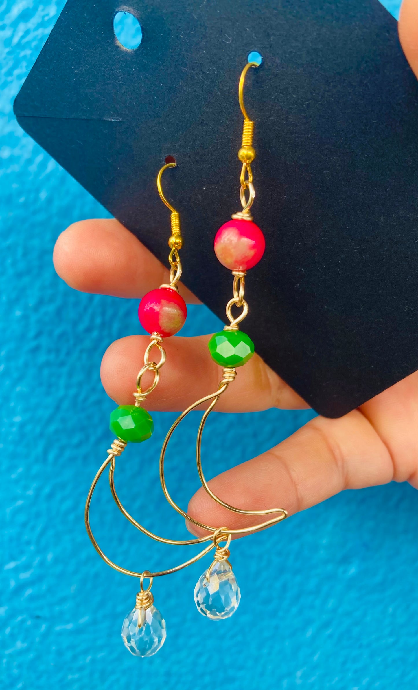 Watermelon Jade Earrings