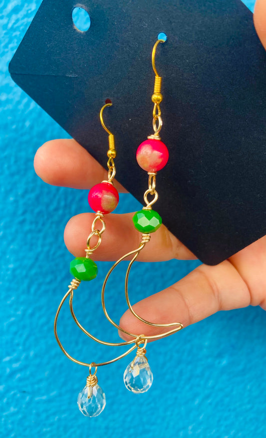 Watermelon Jade Earrings