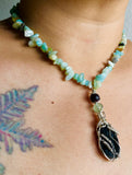 Tourmaline Amazonite Adjustable Choker / Necklace
