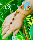 Opalite Moon Red Jasper Brass Panja