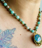 Tibetan Labradorite Amazonite Necklace