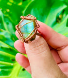 Labradorite Green Portal Adjustable Copper Ring