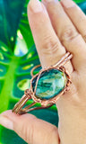 Mystic Labradorite Eye Adjustable Copper Cuff