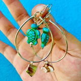 Blue Turtle Shell Hoops